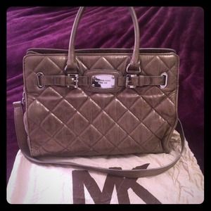 MK metallic leather quilted Hamilton Tote