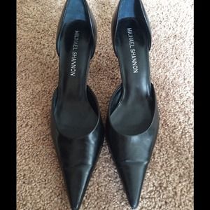 Michael Shannon black leather pumps