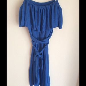 BCBG Maxazria blue strapless dress