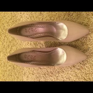BCBG Patent Leather Pumps in Nude
