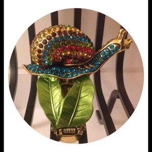 Multicolor Snail Goldtone Bangle Austrian Crystal