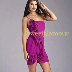 NWT Gianni Bini Mia Pink S Ruffle dress peacock