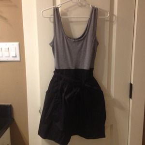 Navy and white striped dress