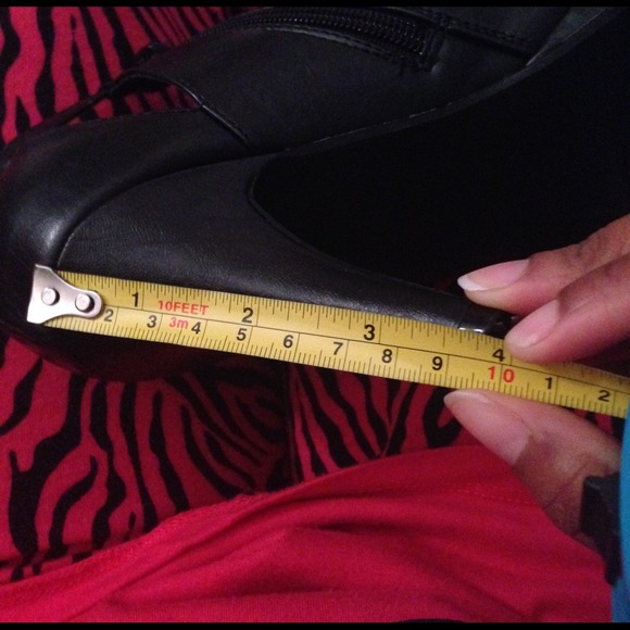 Black silver stud peep toe booties - Picture 4 of 4