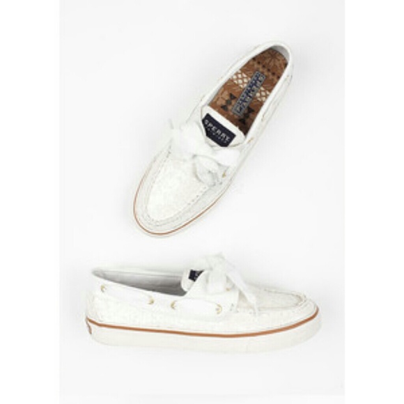 White glitter Sperrys
