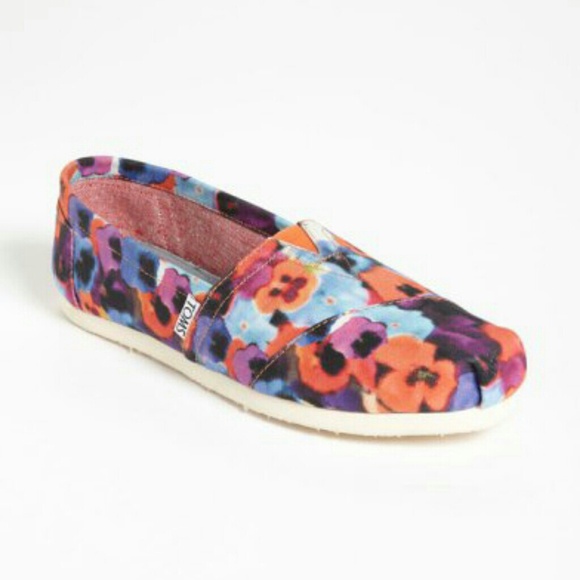 TOMS classic watercolor floral *I customize toms!*