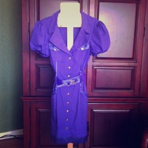 bebe women's purple dress, size med.
