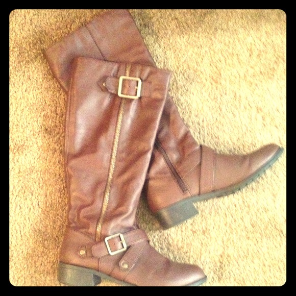 Brown riding boots