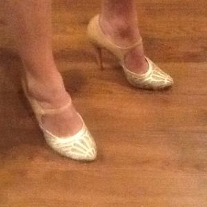 Metallic and nude louboutin heel