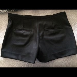 Faux leather shorts