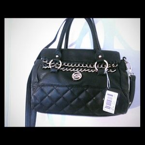 Bebe black leather handbag