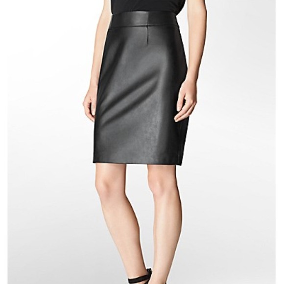 Calvin Klein Faux leather skirt