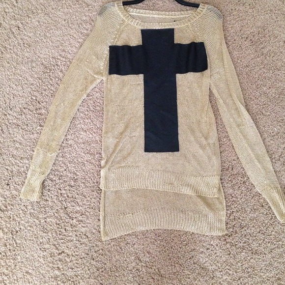 UNIF gold cross sweater