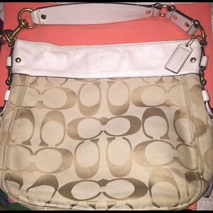 beige cream coach purse NO TRADES.