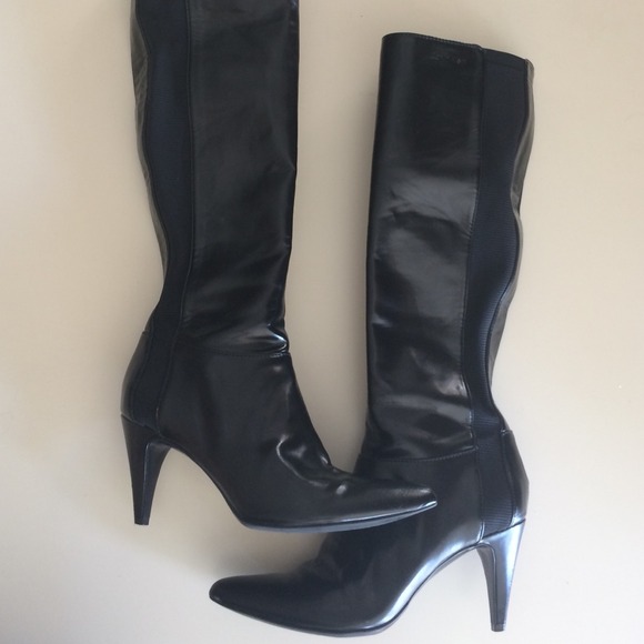 Calvin Klein black leather boots