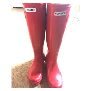 HUNTER ORIGINAL TALL GLOSS RED BOOT