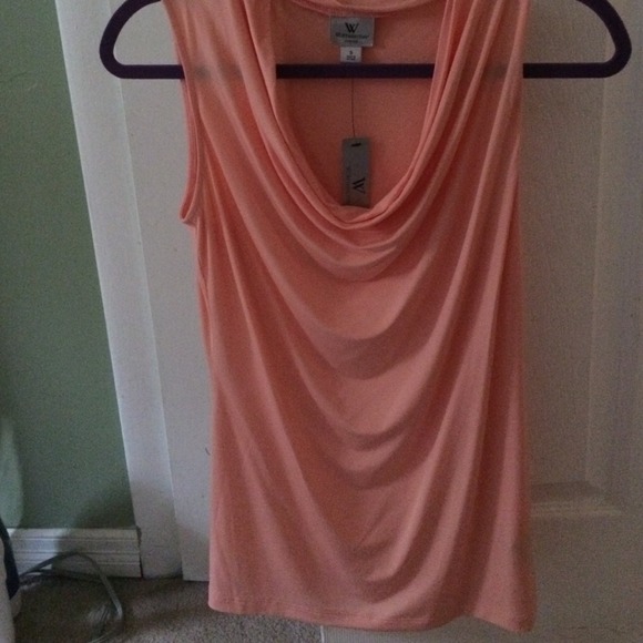 Sleveless salmon/ light pink shirt