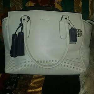 SOLD! Coach Perforated Leather Candace carryall