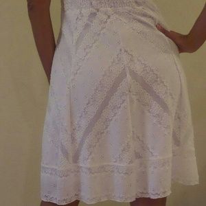 White Stretch Lace Dress