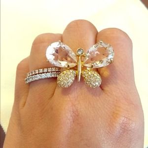 Swarovski Butterfly Gold Ring