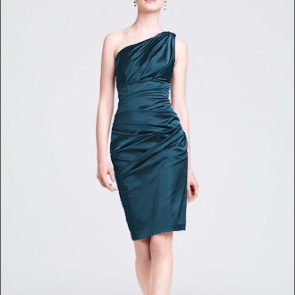 One Shoulder Stretch Satin Dress