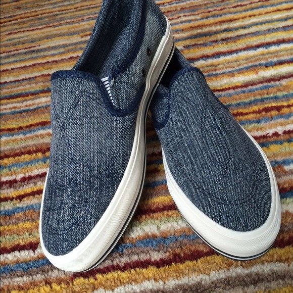 NEW CK Jeans Gaia Stoned Washed Denim sneakers 8.5