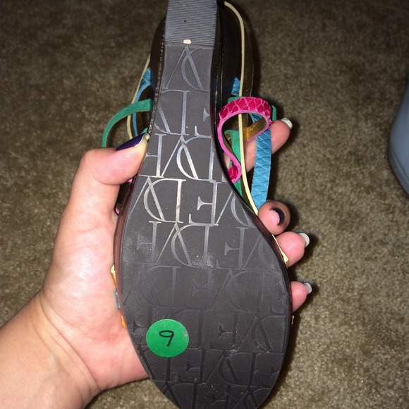 DVF mixed leather multicolor wooden platforms - Picture 6 of 6