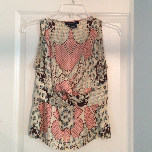 Etcetera patterned silk top size 2