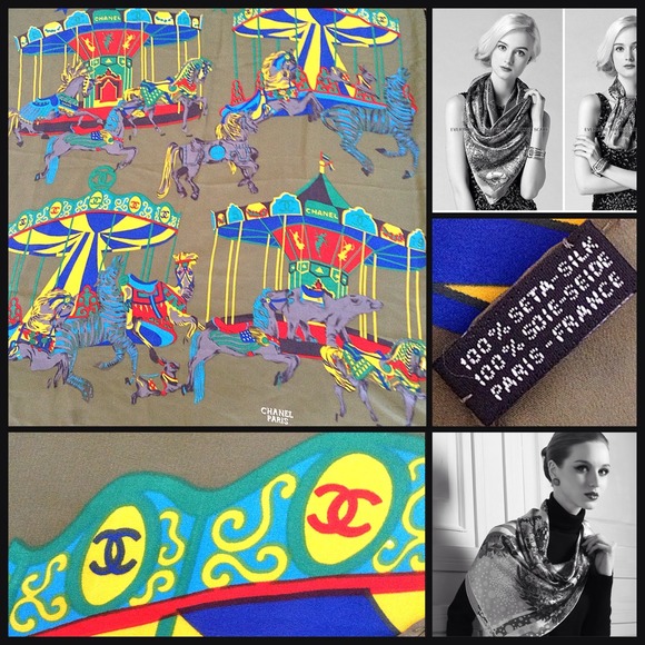 CHANEL Accessories - CHANEL♠ Vintage 💯Silk 34" Square
