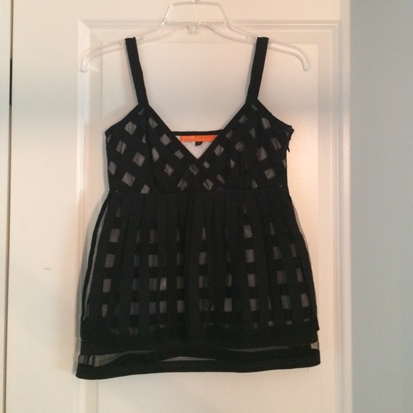 Black sheer Cynthia Steffens top size XS