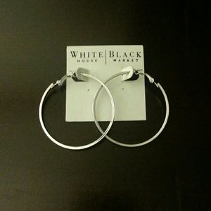 Silver toned hoop earrings