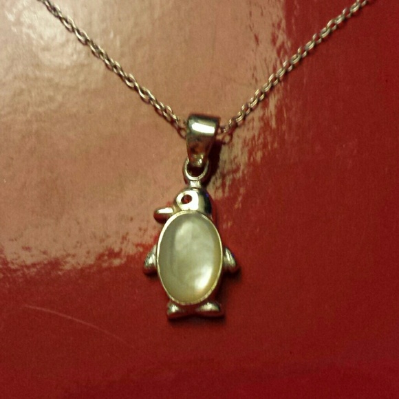 Sterling Silver  Penguin pendant & necklace .925