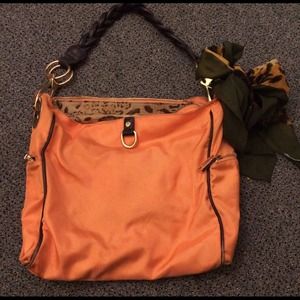 JPK Paris Purse in Orange inside is cheetah print