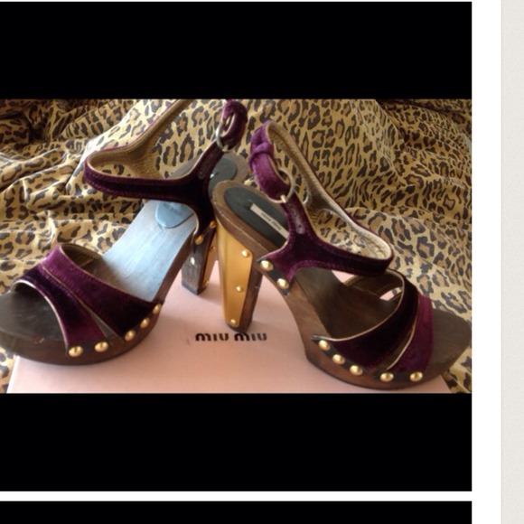 Purple Velvet Miu Miu shoes