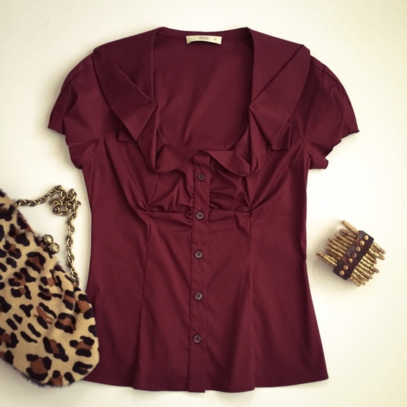 Prada Tops - Prada Burgundy Top. Size 2.