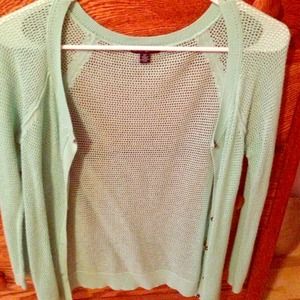 American eagle open knit waffle cardigan