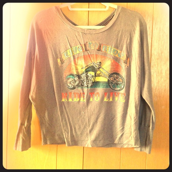 Grey long-sleeve chaser tee from urban outfitters