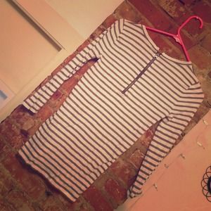 J Crew Zipper Back Stripe Top