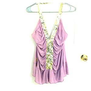 Lavender & Gold sparkling halter top