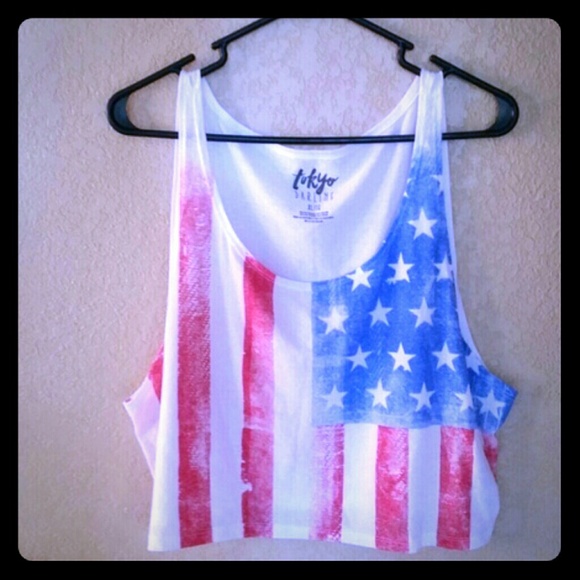 America Flag Crop Top