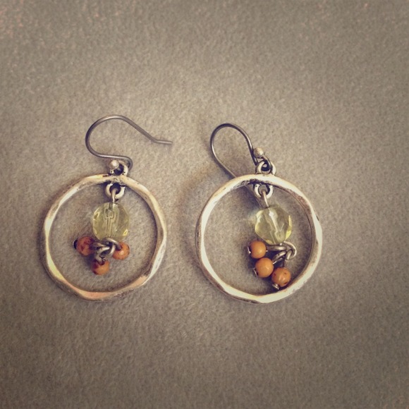 Circle drop earrings with beads