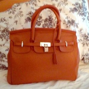 Brown Birkin Inspired Handbag - Medium Purse