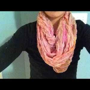 Pink infinity scarf