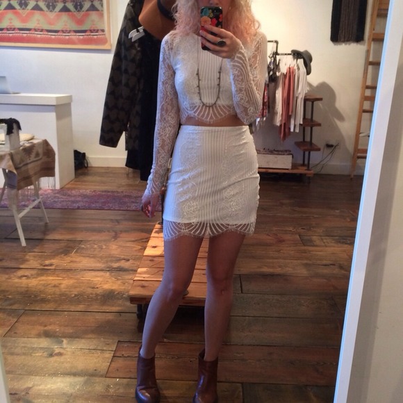 For love and lemons white lace skirt