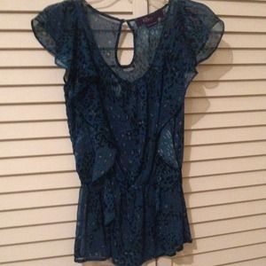 blue cheetah print shirt