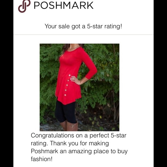 SOLD OUT!! Red side button tunic - Picture 3 of 3