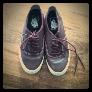 Brown leather Vans. Rarely worn.