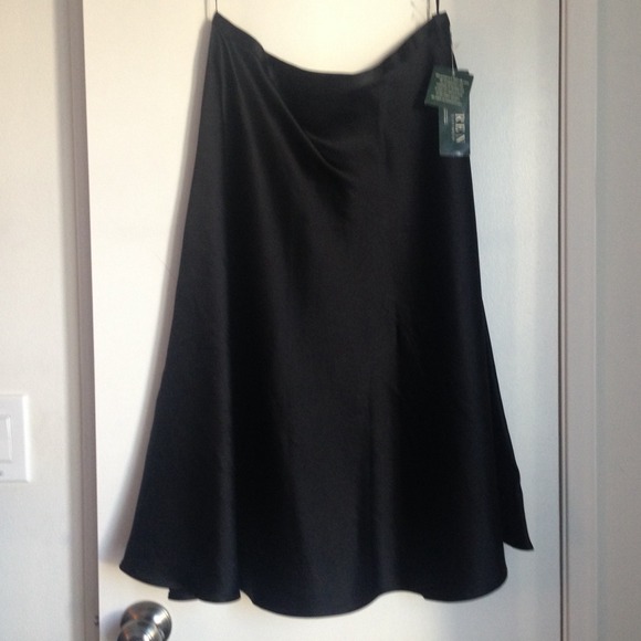 Ralph Lauren Silk Black Skirt