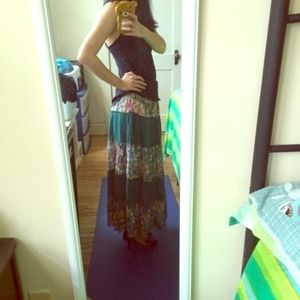Unique green maxi skirt