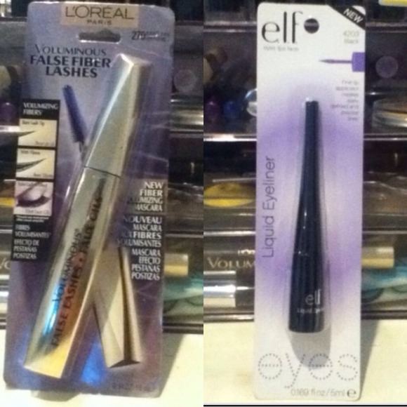 Mascara and eyeliner